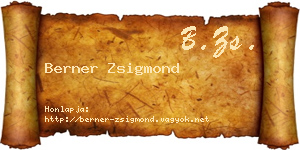 Berner Zsigmond névjegykártya