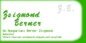 zsigmond berner business card